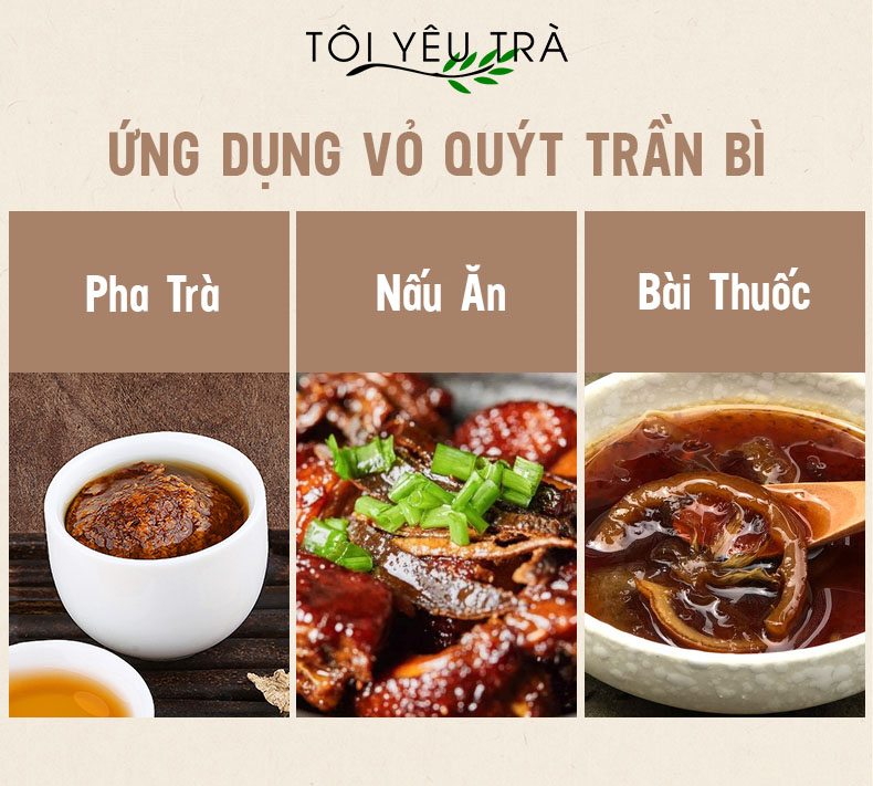 Cách dùng phổ biến và đơn giản nhất để sử dụng vỏ quýt trần bì là pha với nước như một loại trà. 